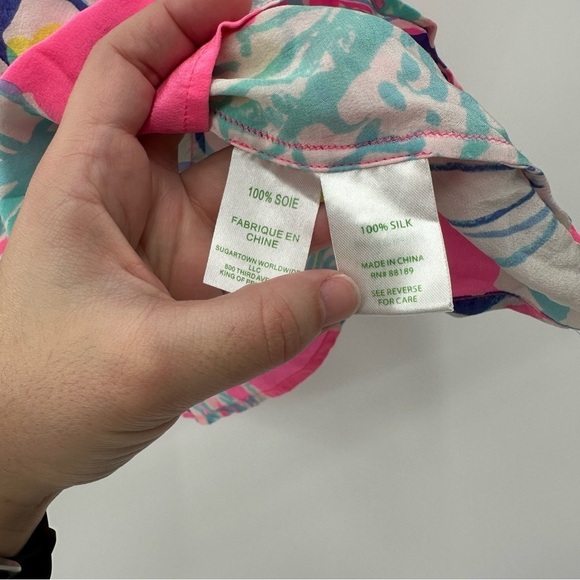 Lilly Pulitzer Elsa top in Kir Royal Pink Swept By The Tides Size XS - Picture 5 of 8